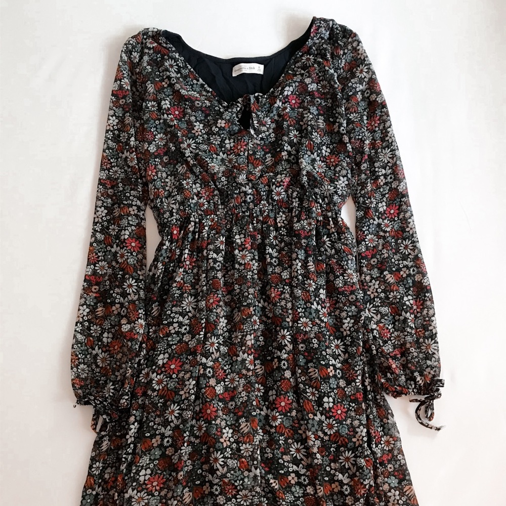 Abercrombie Long Sleeve Floral Mini Dre…